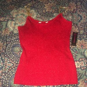 No Boundaries tank with gold chain straps, still has tags, never been worn